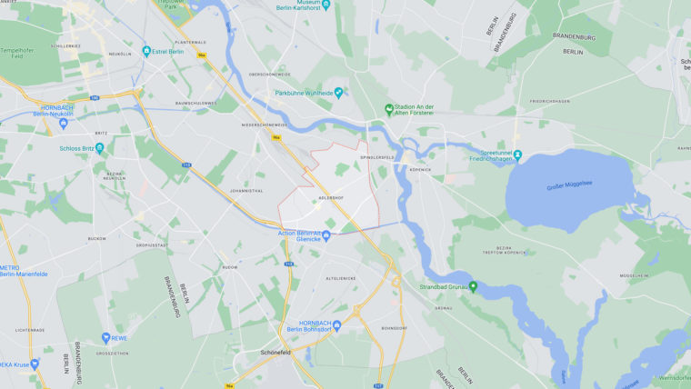 Kartendaten ©2022 GeoBasis-DE/BKG (©2009), Google | Berlin-Adlershof